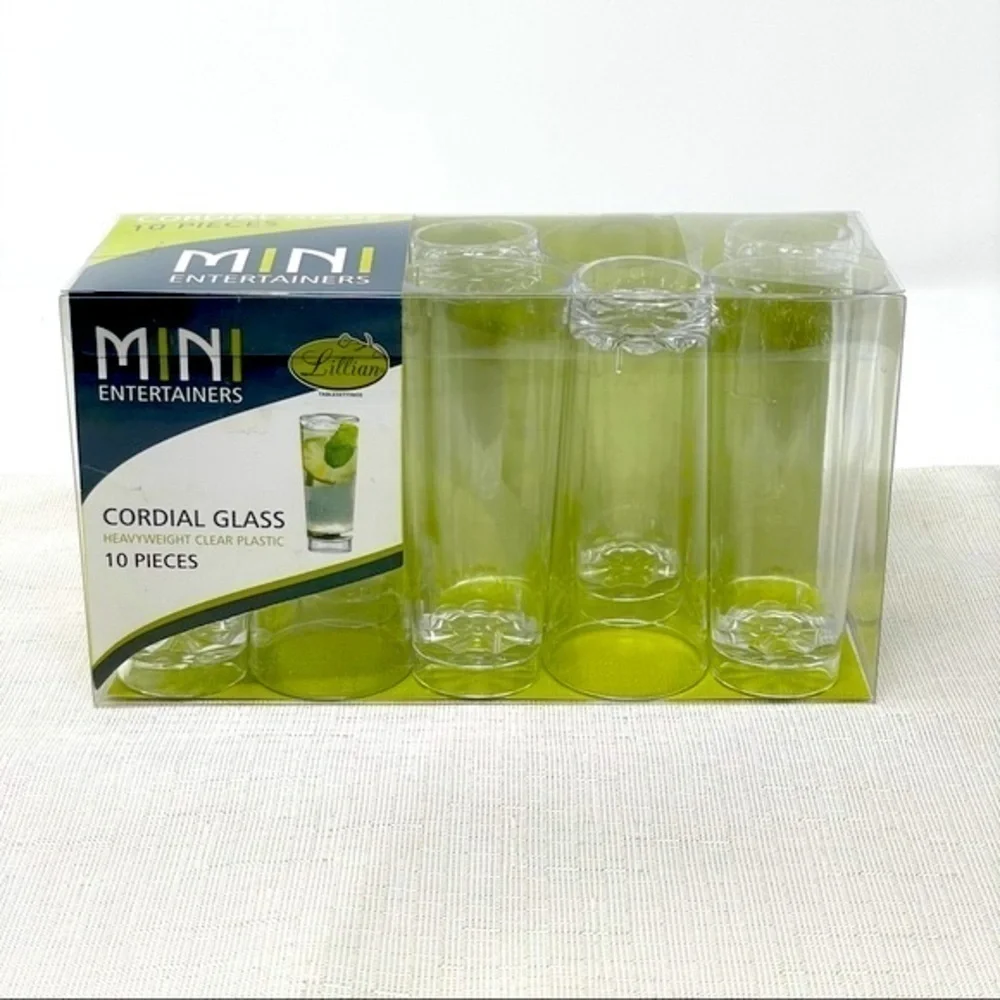 🌺 Mini Entertainers Cordial Mini Plastic Celebration Glasses NEW